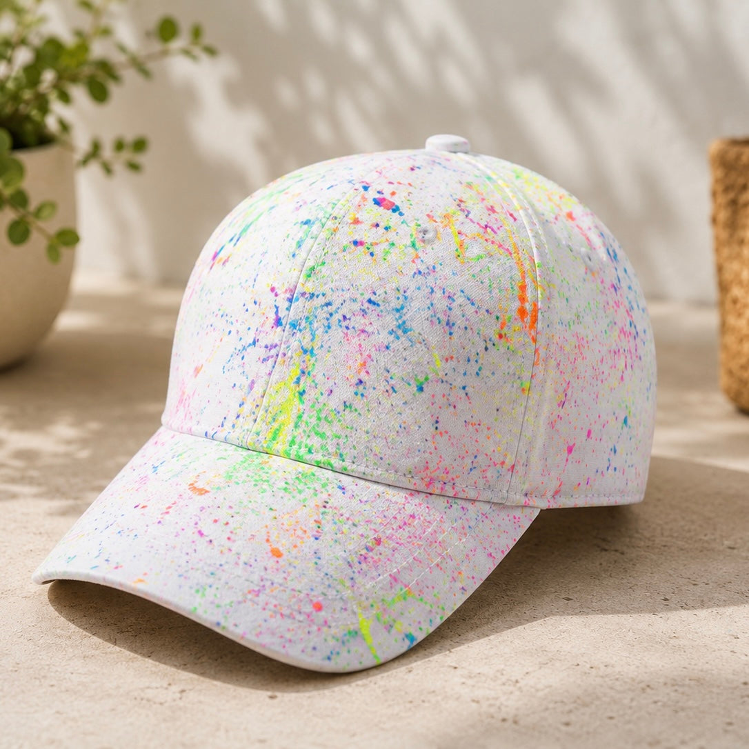 Pittura fluo su cappelli a Baianhà